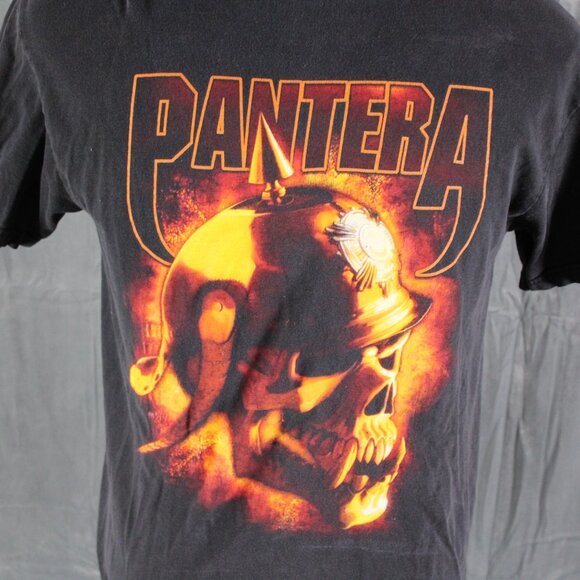 Retro Band Shirt - Pantera Flaming Pig Skull Graphic - Men's Medium - Picture 2 of 8